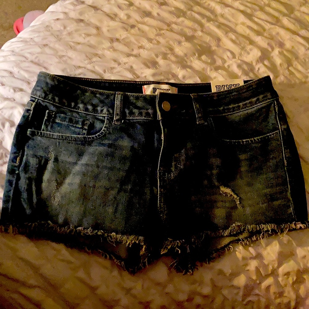 Victoria Secret Pink cut off jean shorts 6 NWT